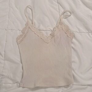 Garage - white tank with lace detailing